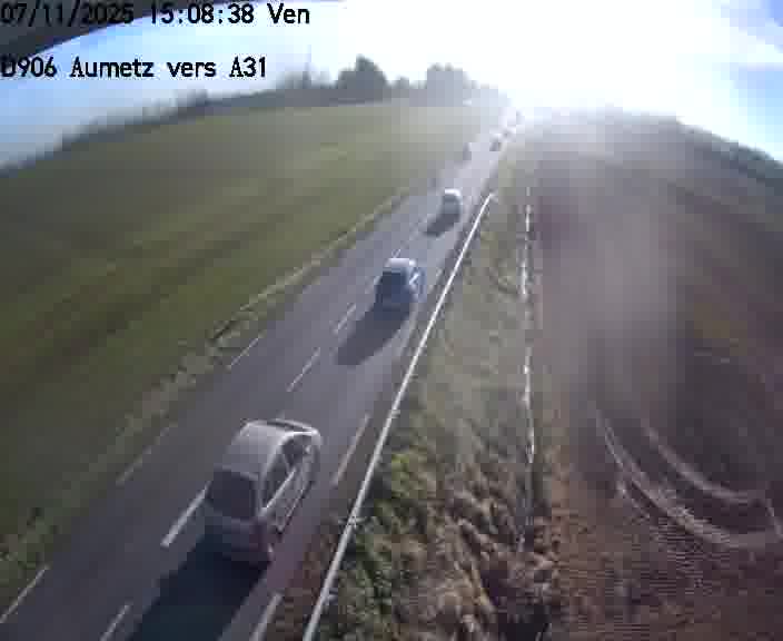 Webcam sur la D906 à Aumetz, juste après la fin de la D16. Vue orientée vers A30