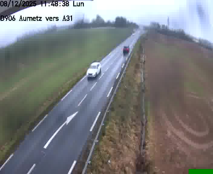 Webcam sur la D906 à Aumetz, juste après la fin de la D16. Vue orientée vers A30