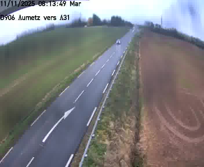Webcam sur la D906 à Aumetz, juste après la fin de la D16. Vue orientée vers A30