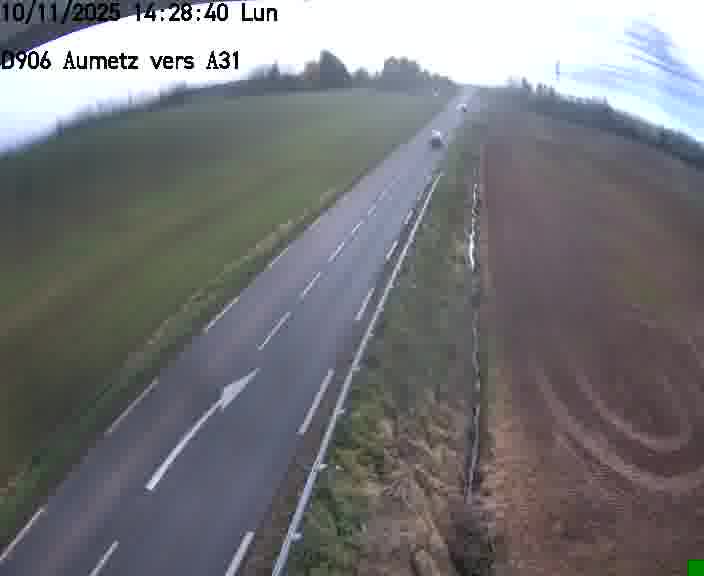 Webcam sur la D906 à Aumetz, juste après la fin de la D16. Vue orientée vers A30