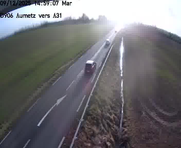 Webcam sur la D906 à Aumetz, juste après la fin de la D16. Vue orientée vers A30