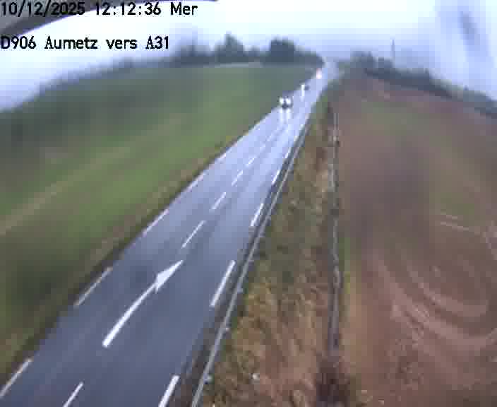 Webcam sur la D906 à Aumetz, juste après la fin de la D16. Vue orientée vers A30