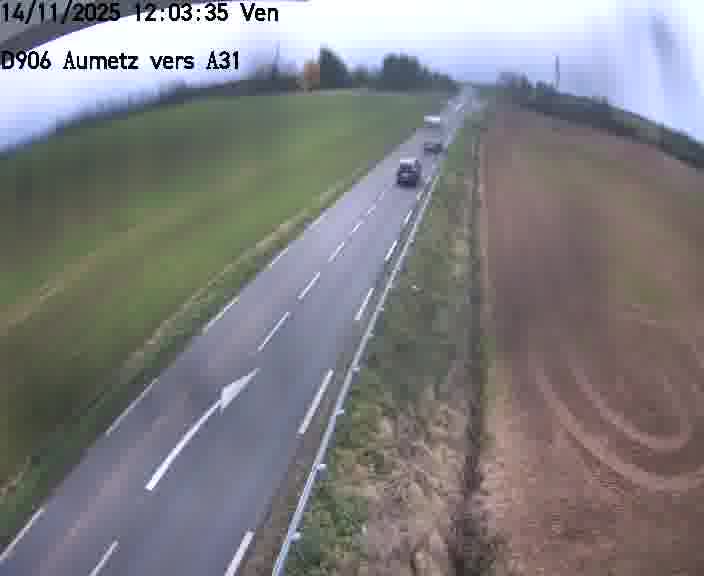 Webcam sur la D906 à Aumetz, juste après la fin de la D16. Vue orientée vers A30