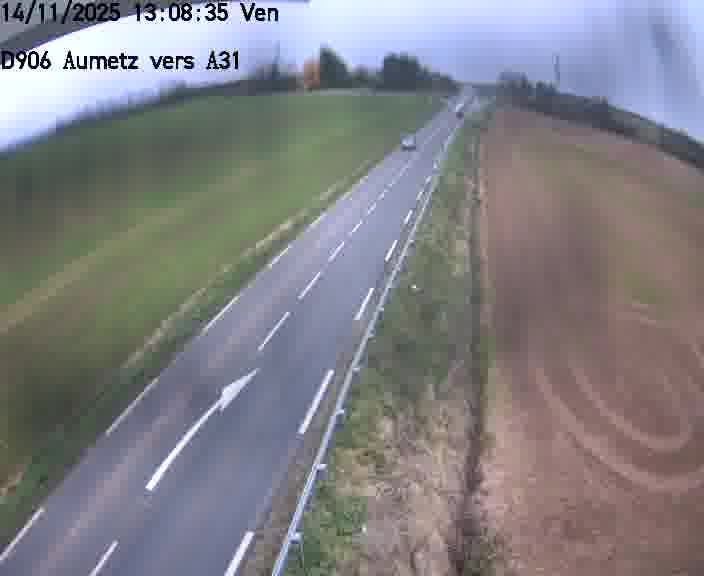 Webcam sur la D906 à Aumetz, juste après la fin de la D16. Vue orientée vers A30