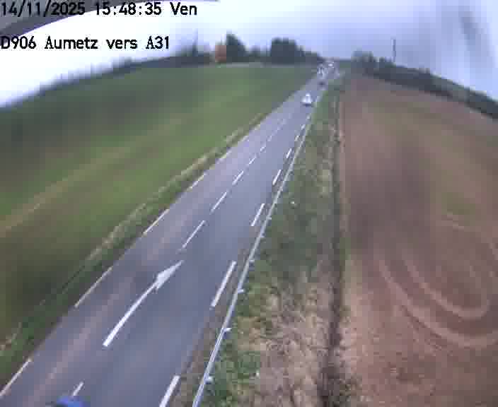 Webcam sur la D906 à Aumetz, juste après la fin de la D16. Vue orientée vers A30