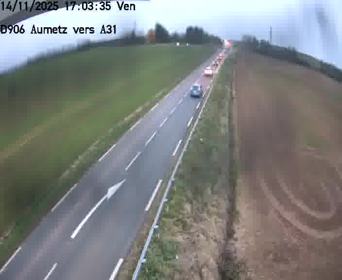 Webcam sur la D906 à Aumetz, juste après la fin de la D16. Vue orientée vers A30