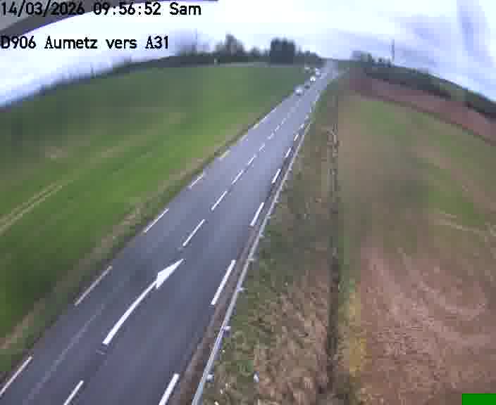 Webcam sur la D906 à Aumetz, juste après la fin de la D16. Vue orientée vers A30