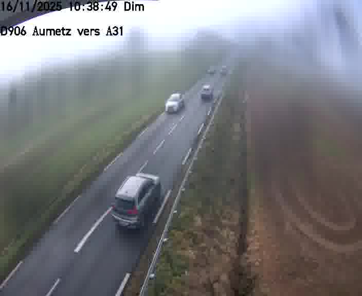 Webcam sur la D906 à Aumetz, juste après la fin de la D16. Vue orientée vers A30