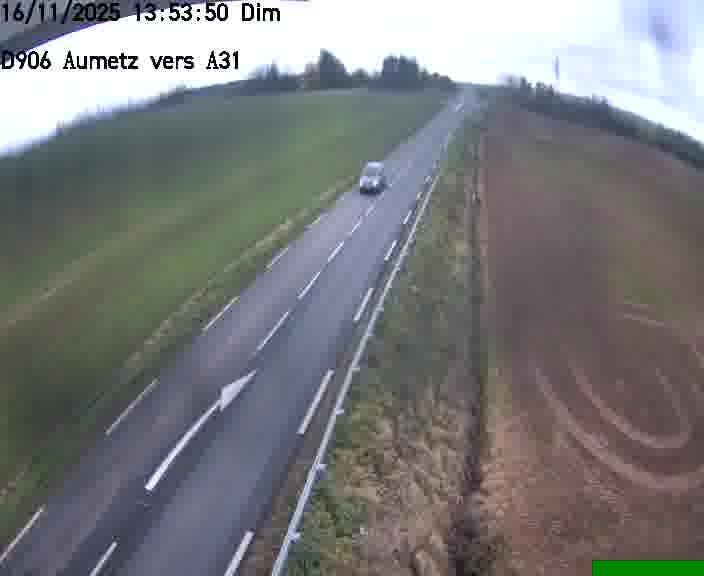 Webcam sur la D906 à Aumetz, juste après la fin de la D16. Vue orientée vers A30