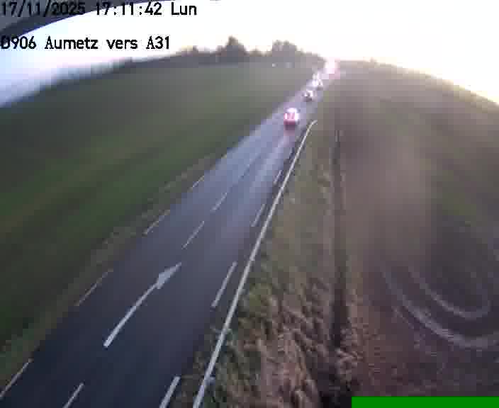 Webcam sur la D906 à Aumetz, juste après la fin de la D16. Vue orientée vers A30