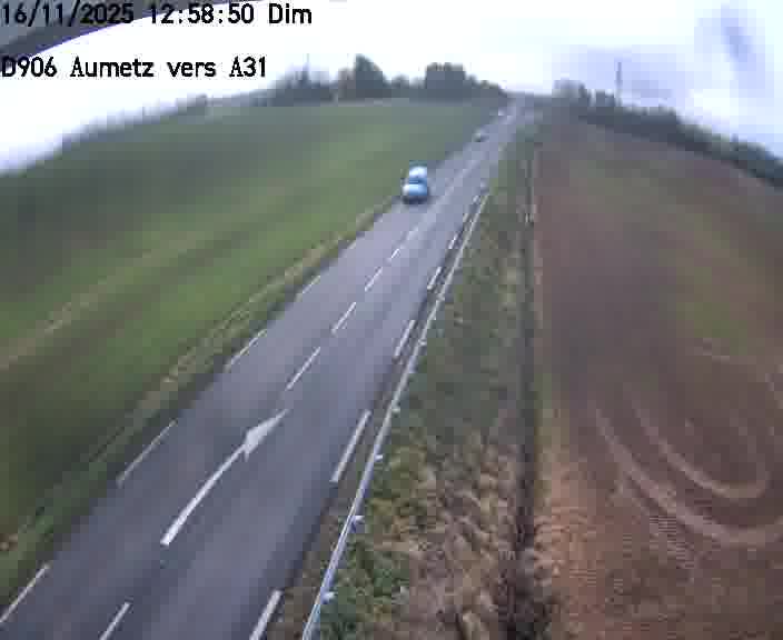 Webcam sur la D906 à Aumetz, juste après la fin de la D16. Vue orientée vers A30
