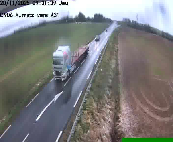 Webcam sur la D906 à Aumetz, juste après la fin de la D16. Vue orientée vers A30