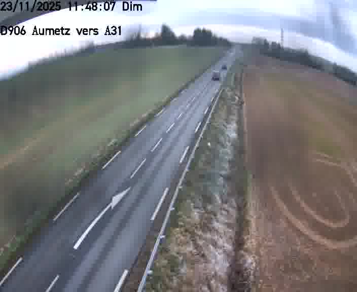 Webcam sur la D906 à Aumetz, juste après la fin de la D16. Vue orientée vers A30