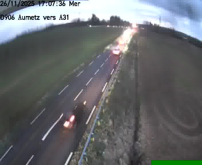 Webcam sur la D906 à Aumetz, juste après la fin de la D16. Vue orientée vers A30