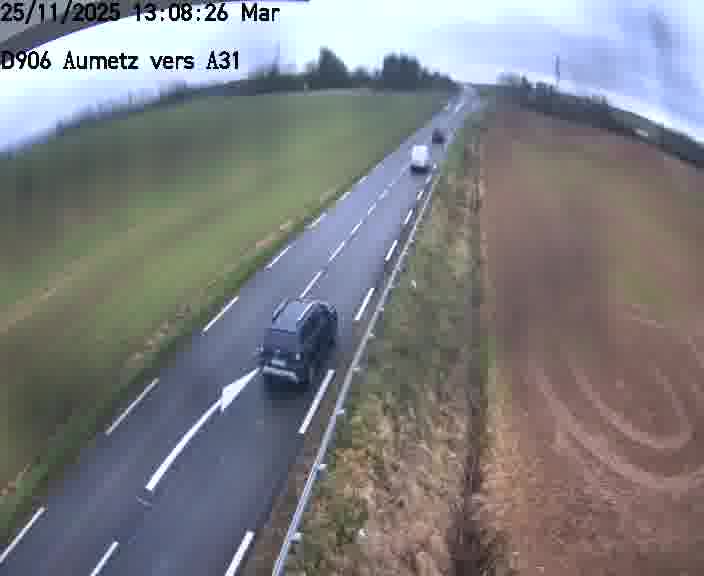 Webcam sur la D906 à Aumetz, juste après la fin de la D16. Vue orientée vers A30