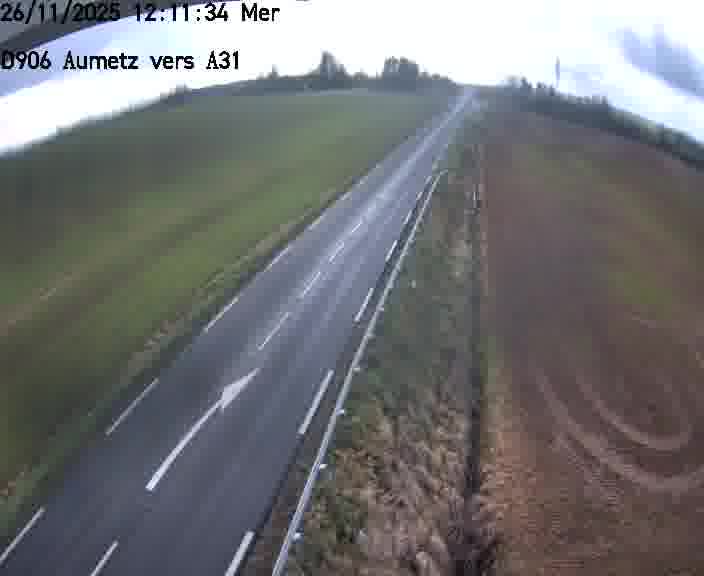 Webcam sur la D906 à Aumetz, juste après la fin de la D16. Vue orientée vers A30