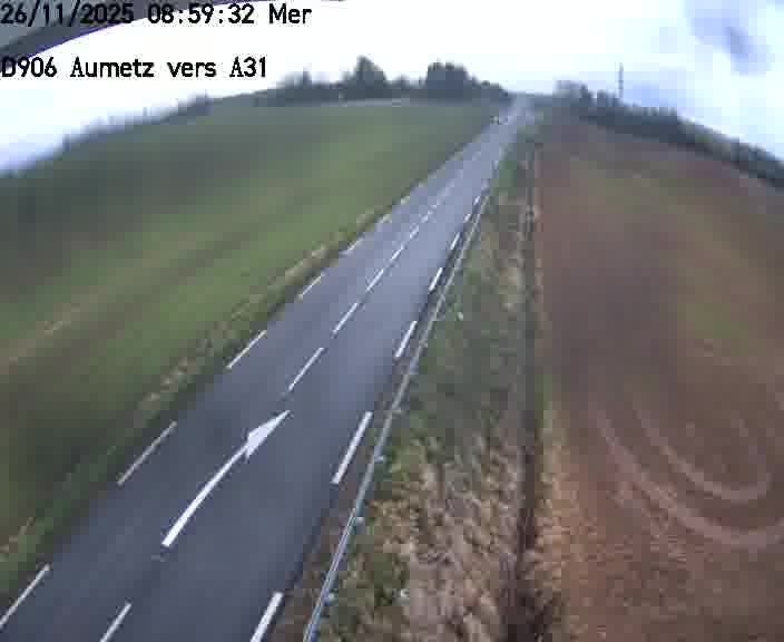 Webcam sur la D906 à Aumetz, juste après la fin de la D16. Vue orientée vers A30