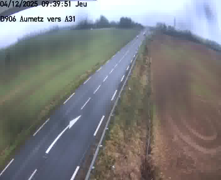 Webcam sur la D906 à Aumetz, juste après la fin de la D16. Vue orientée vers A30