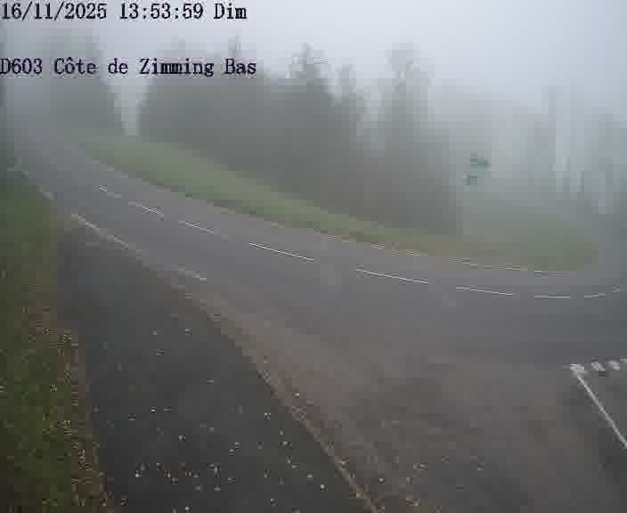 <h2>Webcam sur la D603 située dans la Côté de Zimming-bas, dans le virage en demi-tour, à la jonction avec la D74</h2>