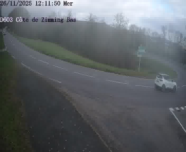 <h2>Webcam sur la D603 située dans la Côté de Zimming-bas, dans le virage en demi-tour, à la jonction avec la D74</h2>