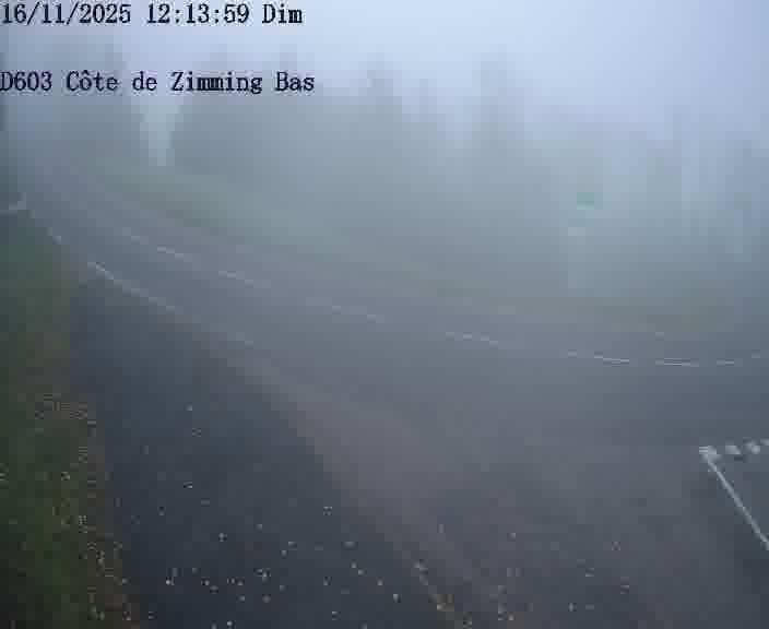 <h2>Webcam sur la D603 située dans la Côté de Zimming-bas, dans le virage en demi-tour, à la jonction avec la D74</h2>