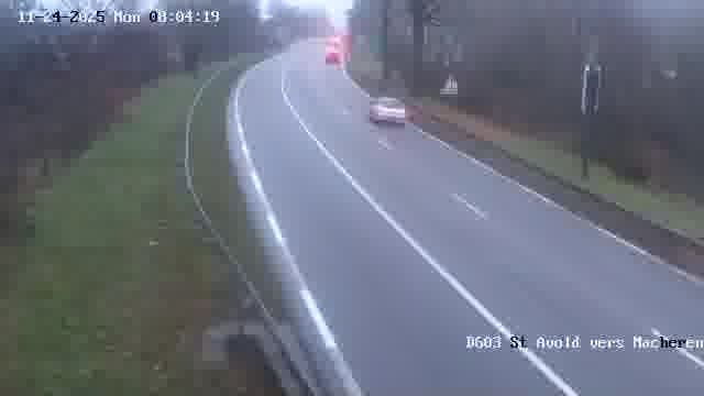 Webcam sur la D603 située à proximité de Saint-Avold. Vue orientée vers Macheren.
