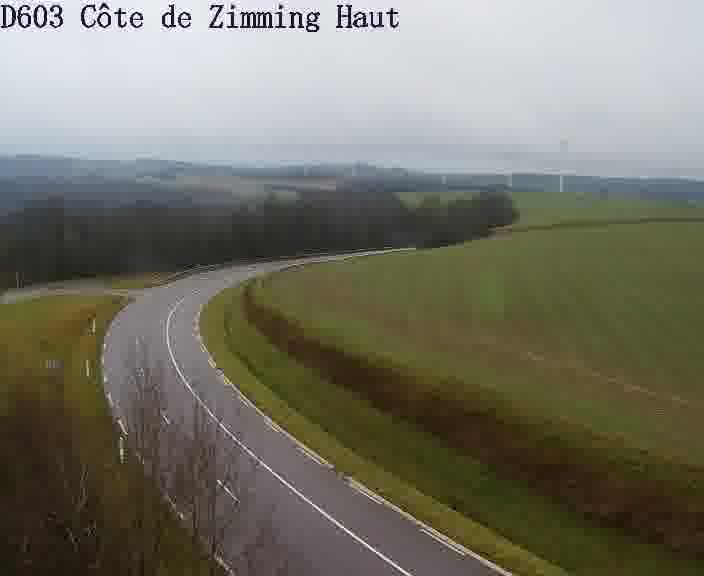 <h2>Webcam sur la D603 située en haut de la Côte de Zimming. Vue orientée vers Saint-Avold.</h2>