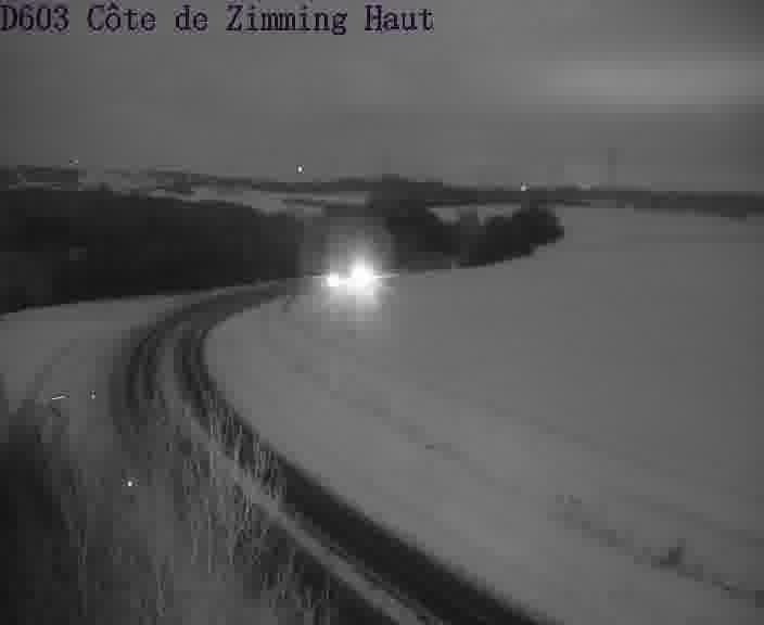 Webcam sur la D603 située en haut de la Côte de Zimming. Vue orientée vers Saint-Avold.
