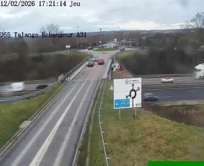 <h2>Webcam sur la D55 à Talange au niveau du pont surplombant l'A31 (sens droite-gauche vers Luxembourg). Vue orientée vers Ay-sur-Moselle.</h2>