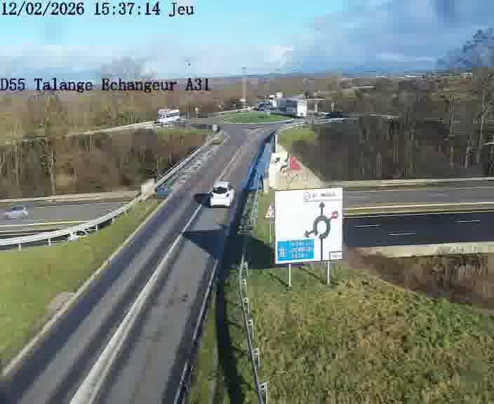 <h2>Webcam sur la D55 à Talange au niveau du pont surplombant l'A31 (sens droite-gauche vers Luxembourg). Vue orientée vers Ay-sur-Moselle.</h2>