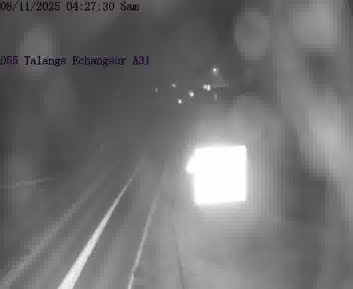 Webcam sur la D55 à Talange au niveau du pont surplombant l'A31 (sens droite-gauche vers Luxembourg). Vue orientée vers Ay-sur-Moselle.