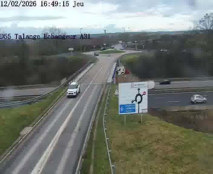 <h2>Webcam sur la D55 à Talange au niveau du pont surplombant l'A31 (sens droite-gauche vers Luxembourg). Vue orientée vers Ay-sur-Moselle.</h2>