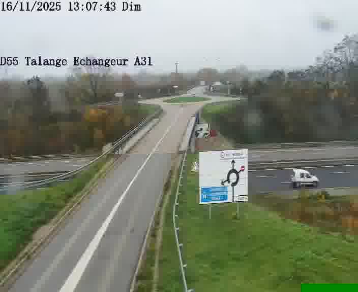 <h2>Webcam sur la D55 à Talange au niveau du pont surplombant l'A31 (sens droite-gauche vers Luxembourg). Vue orientée vers Ay-sur-Moselle.</h2>