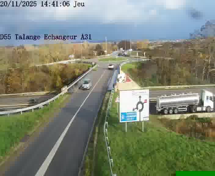 <h2>Webcam sur la D55 à Talange au niveau du pont surplombant l'A31 (sens droite-gauche vers Luxembourg). Vue orientée vers Ay-sur-Moselle.</h2>