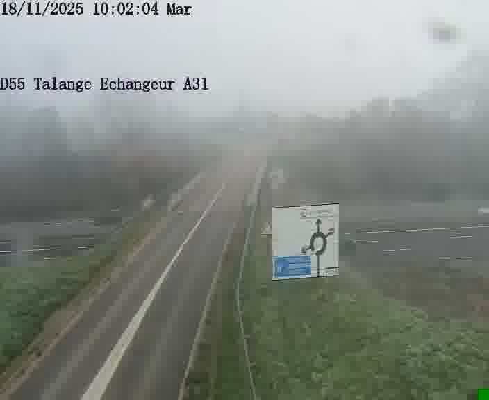 <h2>Webcam sur la D55 à Talange au niveau du pont surplombant l'A31 (sens droite-gauche vers Luxembourg). Vue orientée vers Ay-sur-Moselle.</h2>