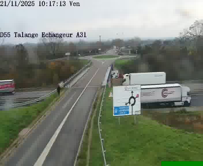 <h2>Webcam sur la D55 à Talange au niveau du pont surplombant l'A31 (sens droite-gauche vers Luxembourg). Vue orientée vers Ay-sur-Moselle.</h2>