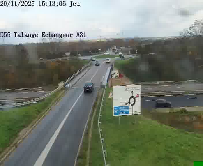 <h2>Webcam sur la D55 à Talange au niveau du pont surplombant l'A31 (sens droite-gauche vers Luxembourg). Vue orientée vers Ay-sur-Moselle.</h2>