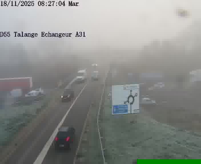 <h2>Webcam sur la D55 à Talange au niveau du pont surplombant l'A31 (sens droite-gauche vers Luxembourg). Vue orientée vers Ay-sur-Moselle.</h2>