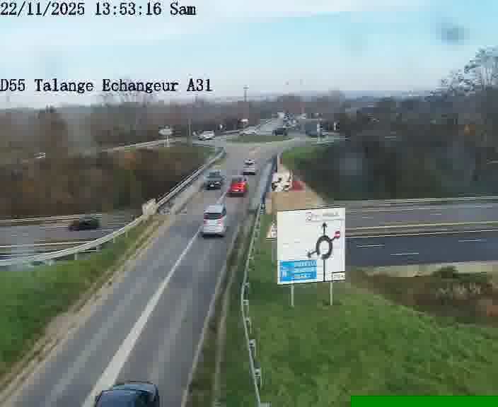 <h2>Webcam sur la D55 à Talange au niveau du pont surplombant l'A31 (sens droite-gauche vers Luxembourg). Vue orientée vers Ay-sur-Moselle.</h2>