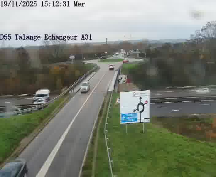 <h2>Webcam sur la D55 à Talange au niveau du pont surplombant l'A31 (sens droite-gauche vers Luxembourg). Vue orientée vers Ay-sur-Moselle.</h2>