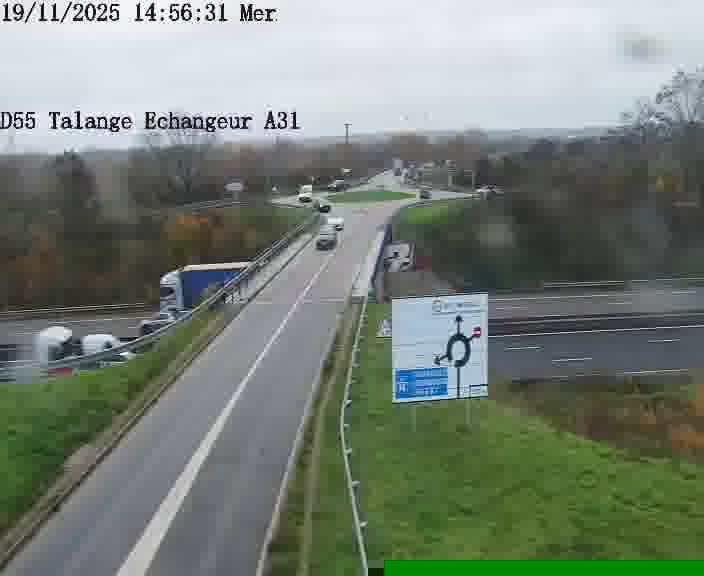 <h2>Webcam sur la D55 à Talange au niveau du pont surplombant l'A31 (sens droite-gauche vers Luxembourg). Vue orientée vers Ay-sur-Moselle.</h2>