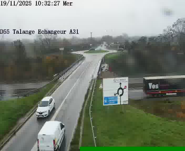 <h2>Webcam sur la D55 à Talange au niveau du pont surplombant l'A31 (sens droite-gauche vers Luxembourg). Vue orientée vers Ay-sur-Moselle.</h2>