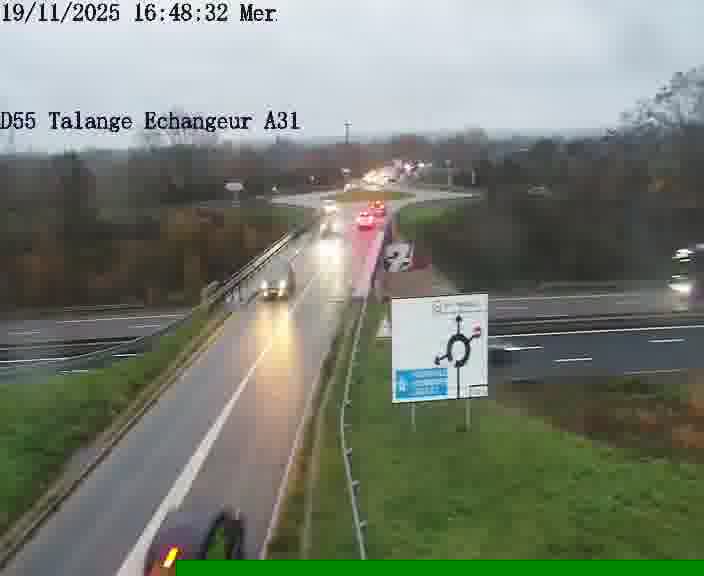 <h2>Webcam sur la D55 à Talange au niveau du pont surplombant l'A31 (sens droite-gauche vers Luxembourg). Vue orientée vers Ay-sur-Moselle.</h2>