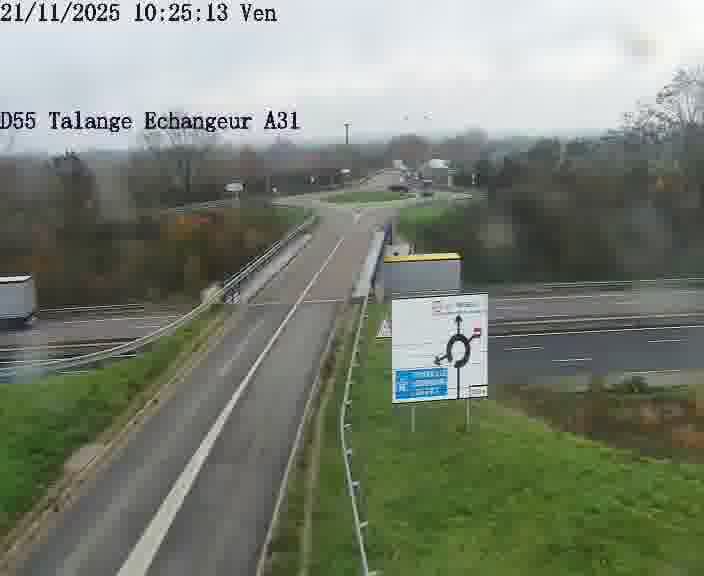 <h2>Webcam sur la D55 à Talange au niveau du pont surplombant l'A31 (sens droite-gauche vers Luxembourg). Vue orientée vers Ay-sur-Moselle.</h2>