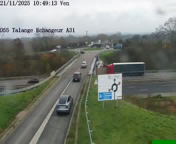 <h2>Webcam sur la D55 à Talange au niveau du pont surplombant l'A31 (sens droite-gauche vers Luxembourg). Vue orientée vers Ay-sur-Moselle.</h2>