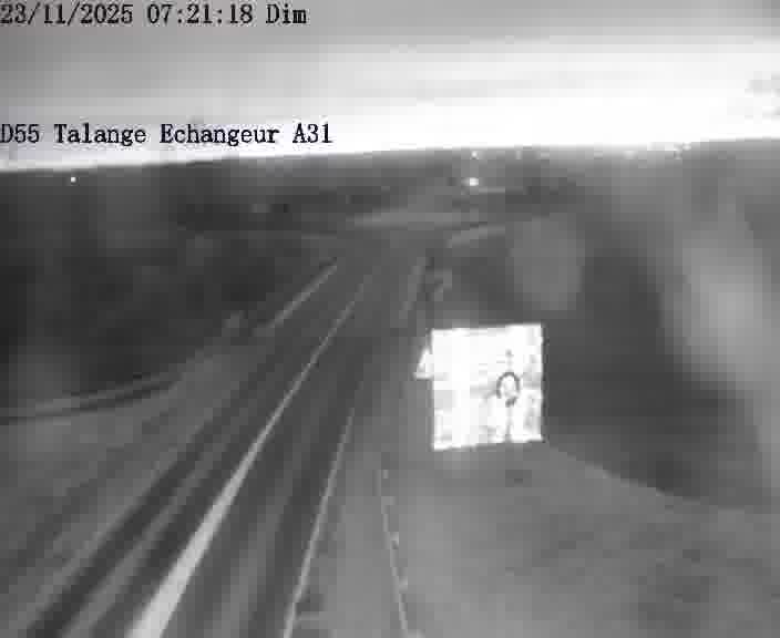 <h2>Webcam sur la D55 à Talange au niveau du pont surplombant l'A31 (sens droite-gauche vers Luxembourg). Vue orientée vers Ay-sur-Moselle.</h2>