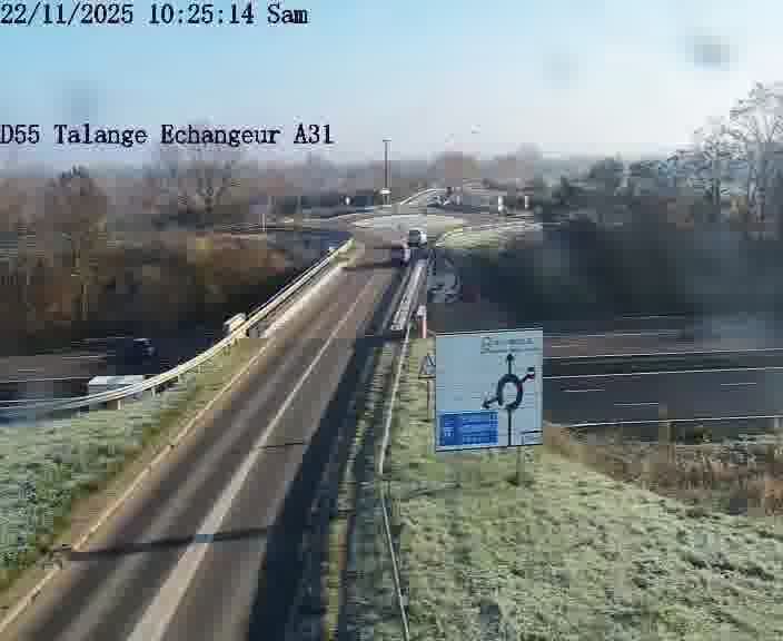 <h2>Webcam sur la D55 à Talange au niveau du pont surplombant l'A31 (sens droite-gauche vers Luxembourg). Vue orientée vers Ay-sur-Moselle.</h2>