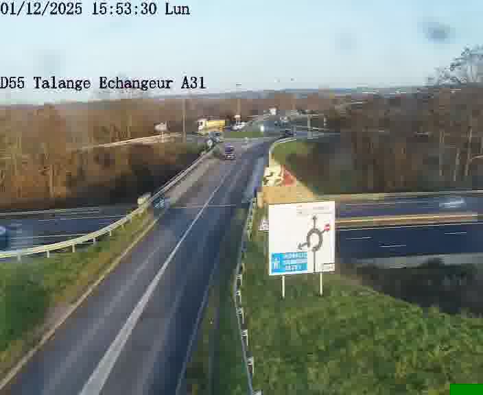 <h2>Webcam sur la D55 à Talange au niveau du pont surplombant l'A31 (sens droite-gauche vers Luxembourg). Vue orientée vers Ay-sur-Moselle.</h2>