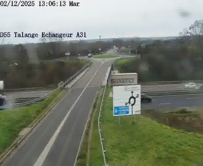 <h2>Webcam sur la D55 à Talange au niveau du pont surplombant l'A31 (sens droite-gauche vers Luxembourg). Vue orientée vers Ay-sur-Moselle.</h2>