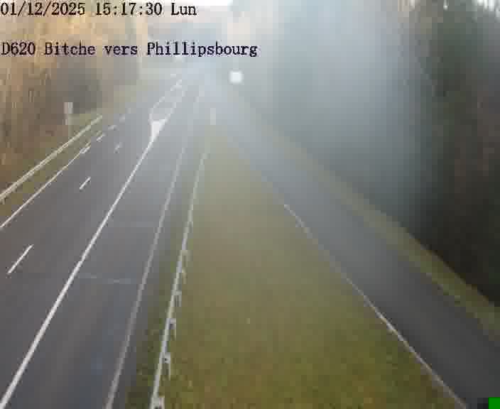<h2>Webcam sur la D620, sur le contournement de Bitche. Vue orientée vers Philippsbourg</h2>
